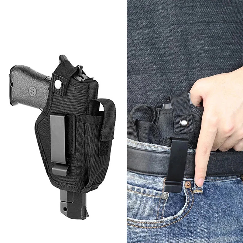 

Tactical Gun Holster with Bullet Clip Pouches Concealed Carry Holsters Belt Clip IWB OWB Airsoft Pistol Bag for All Size Handgun