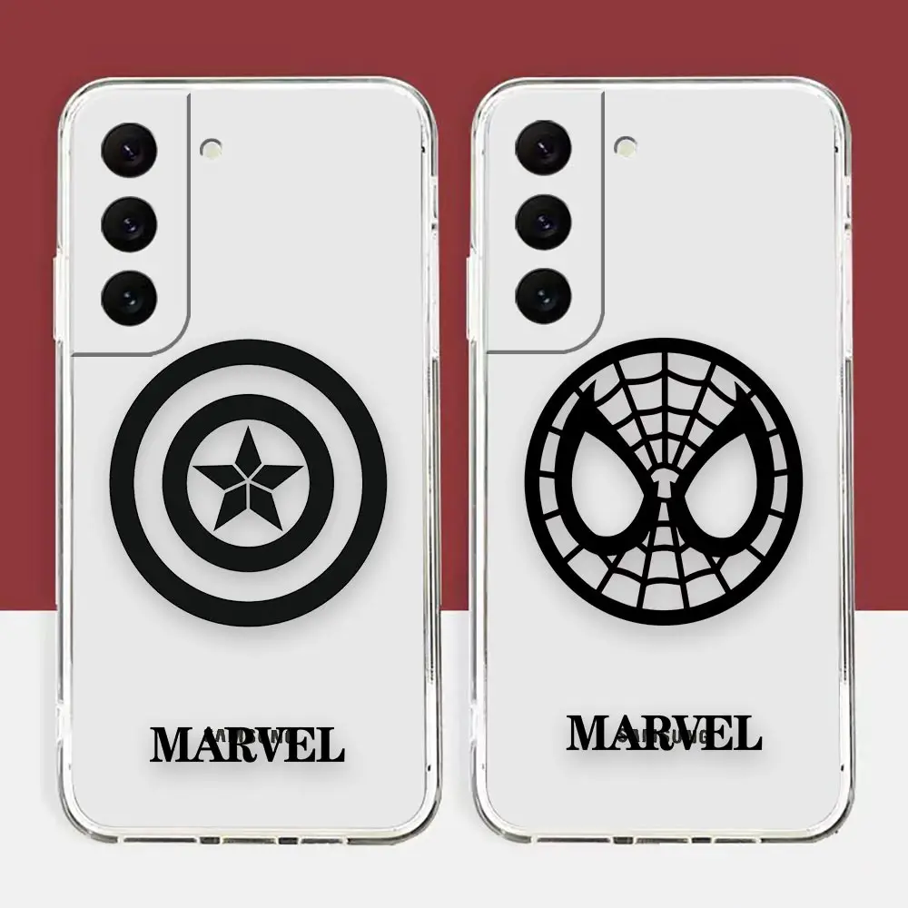

Clear S22 Case For Samsung S30 S22 S21 S20 S10 NOTE 20 10 A03S A03 A02S FE LITE ULTRA PLUS PRO 5G Case Para Marvel Heros Logo