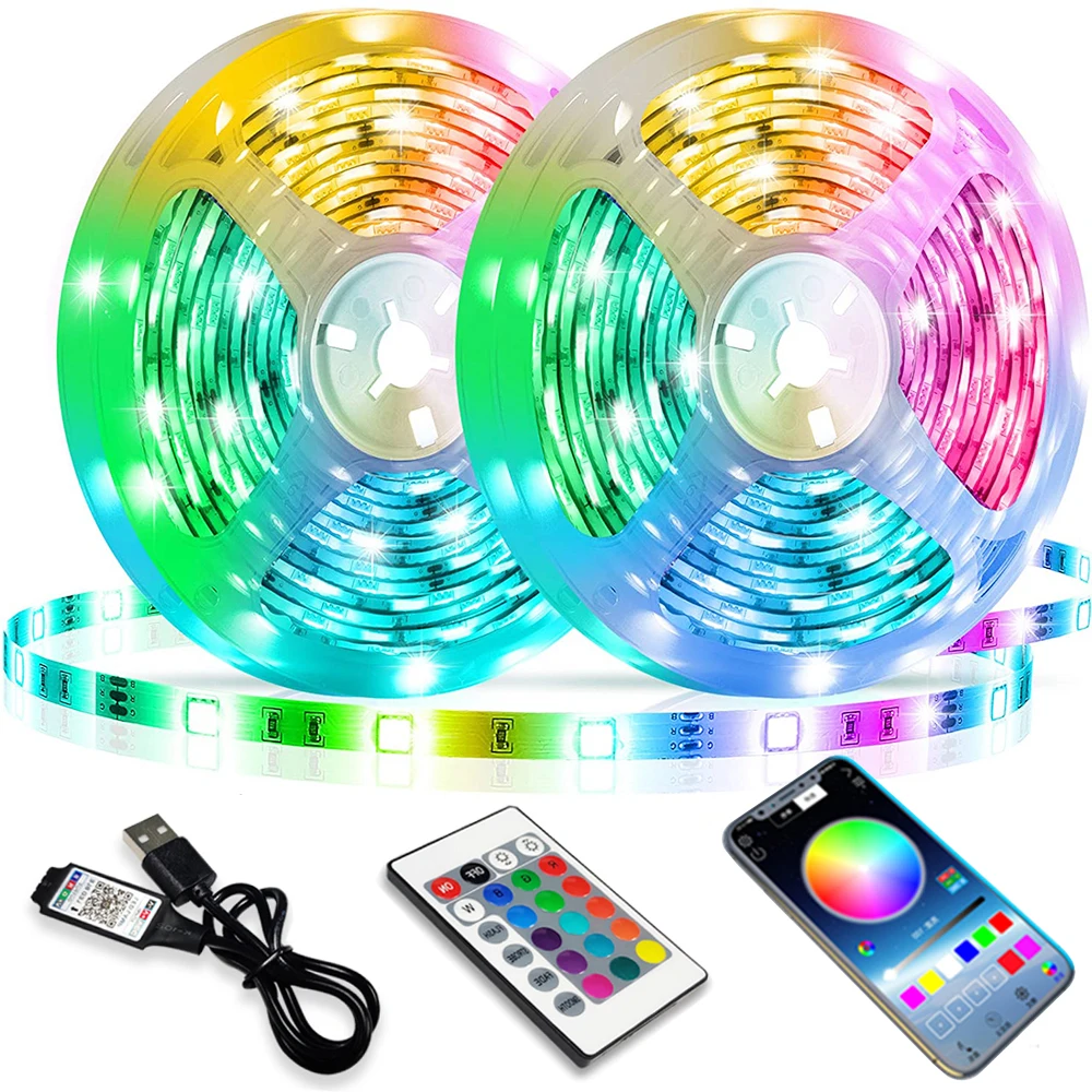 

USB 5V LED Strip Lights RGB 5050 2835 Bluetooth Flexible Lamp Tape Ribbon Diode For Festival Fita Home TV Backlight Decor Luz