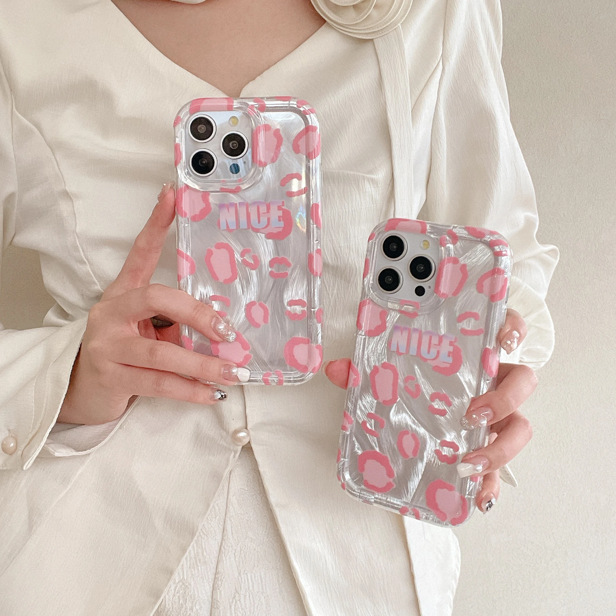 Модный розовый чехол для телефона с леопардовым принтом iPhone 15 15pro 15promax 14 14pro 14promax 13