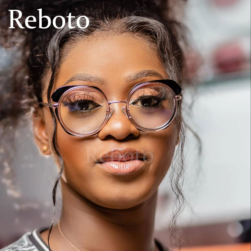 

Luxury Metal Optical Round Glasses Frames Women Fashion Anti-blue Light Ladies Eyeglasses Vintage Optical Computer Spectacles