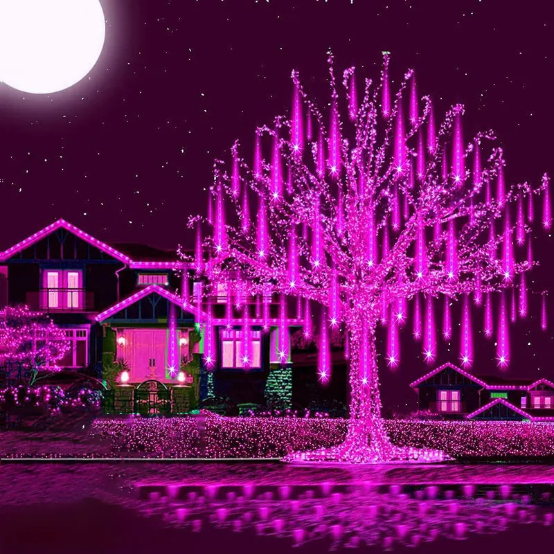 

1/2/3/4 Set New Year Christmas Decoration String Lights Outdoor Garland Meteor Shower Fairy Lights for Party Garden Holiday 2024