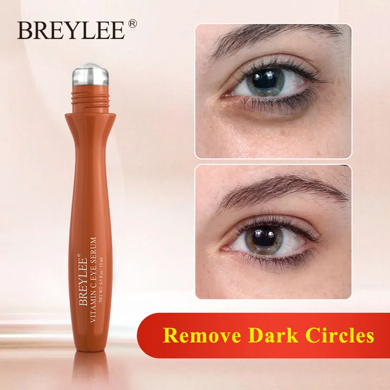 

BREYLEE Vitamin C Whitening Eye Serum Remove Dark Circles Eye Roller Massage Eye Cream Fade Melanin Moisturizing Anti Aging 15ml