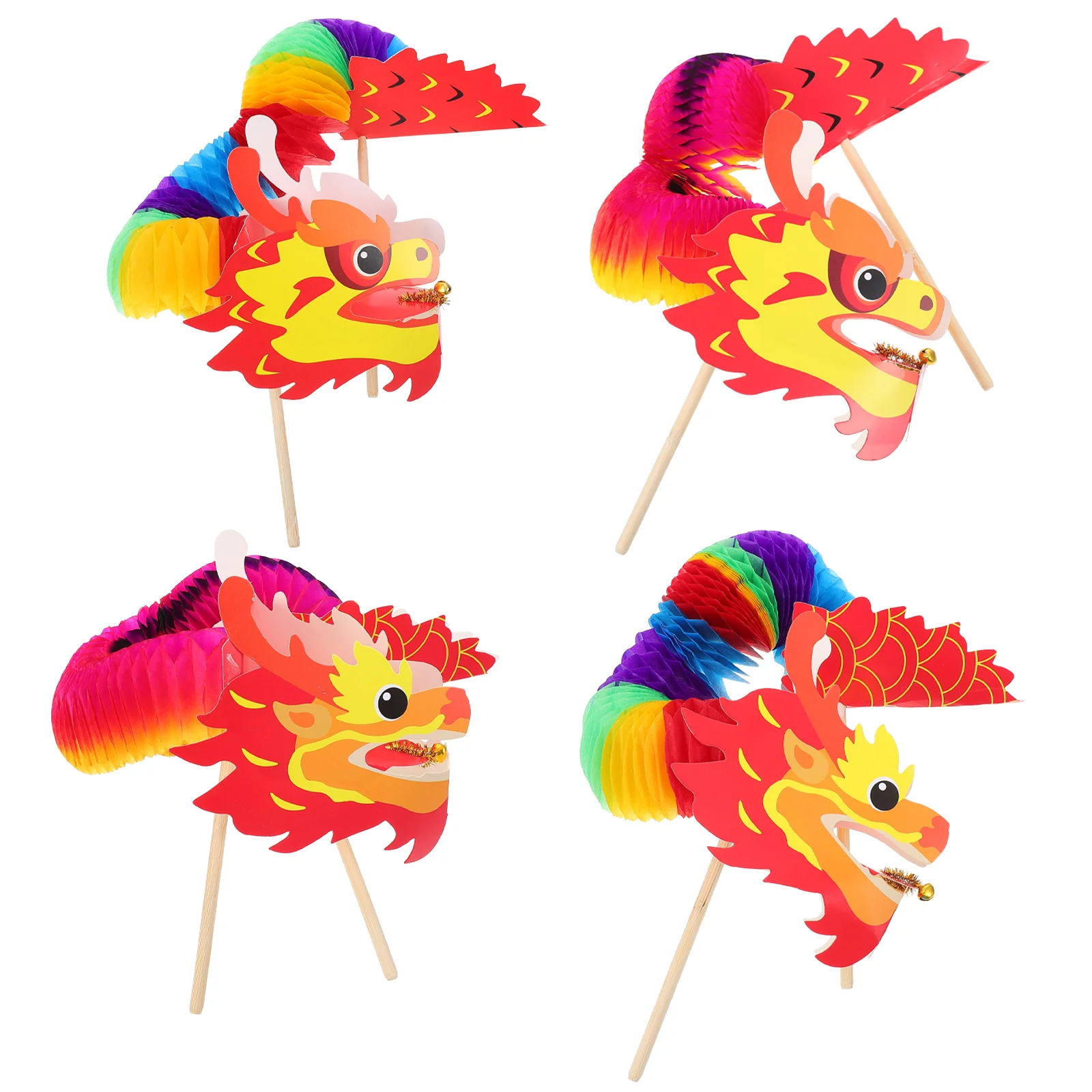 

Dragon Paper Chinese Diy Craft Year New Garland Decoration Puppet Tissue Crafts Material Artshandheld Hanging Traditional