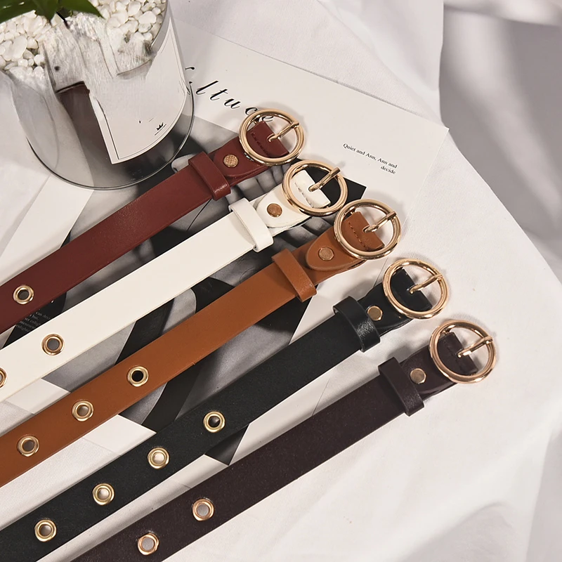 

Free shipping Ladies luxury brand fashion belt alloy pin buckle thin belt sweet beauty adjustable belt jeans wear matching piece
