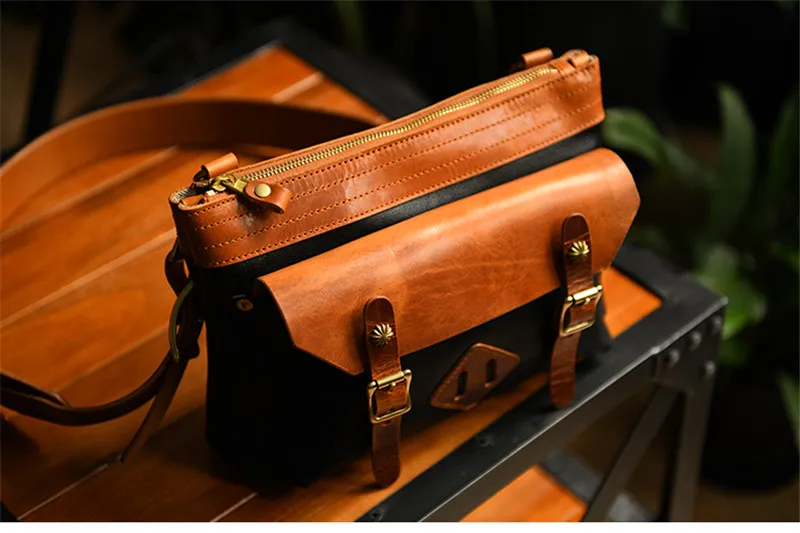 PNDME vintage fashion high quality natural genuine leather men's diagonal bag luxury Man with wide shoulder strap shoulder bag