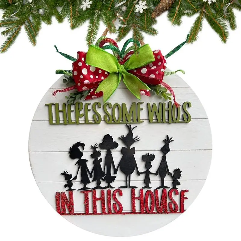 

Рождественский венок, приветственная вывеска, Классический Рождественский деревянный Рождественский венок, очаровательные цвета, знак приветствия на входную дверь, Рождество