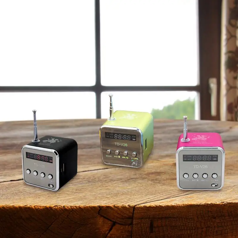 

Digital Pocket FM Radio TDV26 Wireless Bluetooths Speaker LCD Display MP3 Player Compatible With3.5mm Interface 600mAh Battery