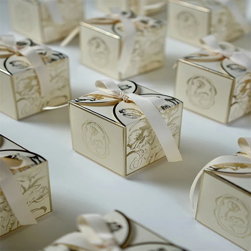 French Sugar Box Light Luxury Gold Candy Box Medium Wedding Gift Box