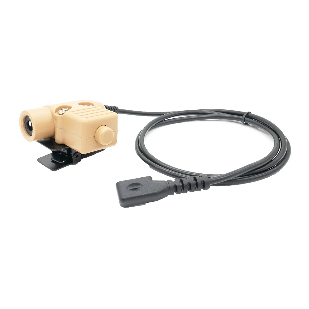 Walkie Talkie Radio Brown Tactical Headset Adapter U94 PTT for for UV 82 UV5R UV5RE UV5RA UV6R BF888S