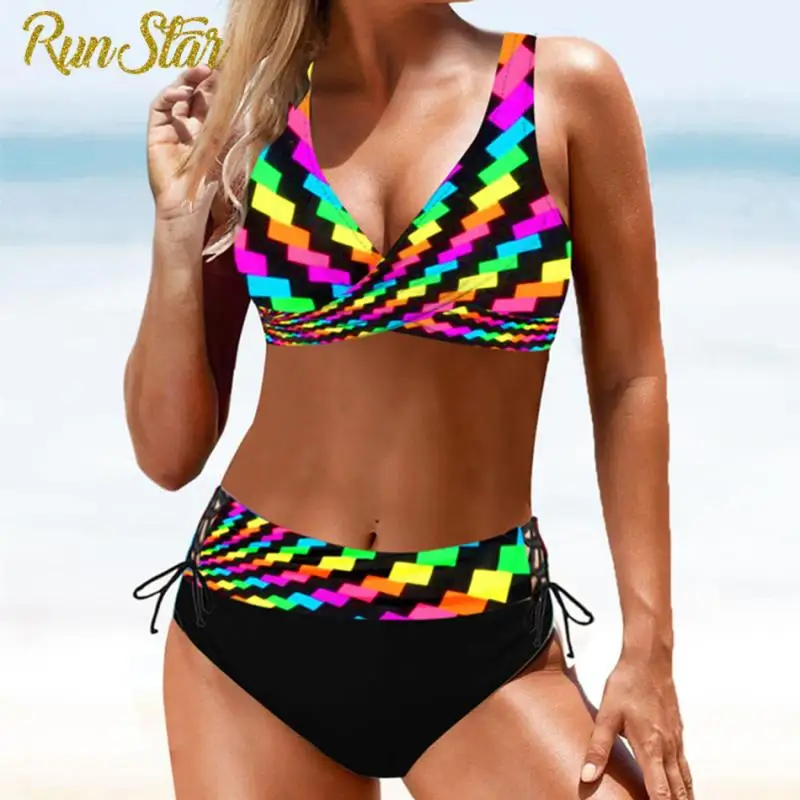 Новинка сексуальное бикини с высокой талией женский купальник пуш-ап купальный