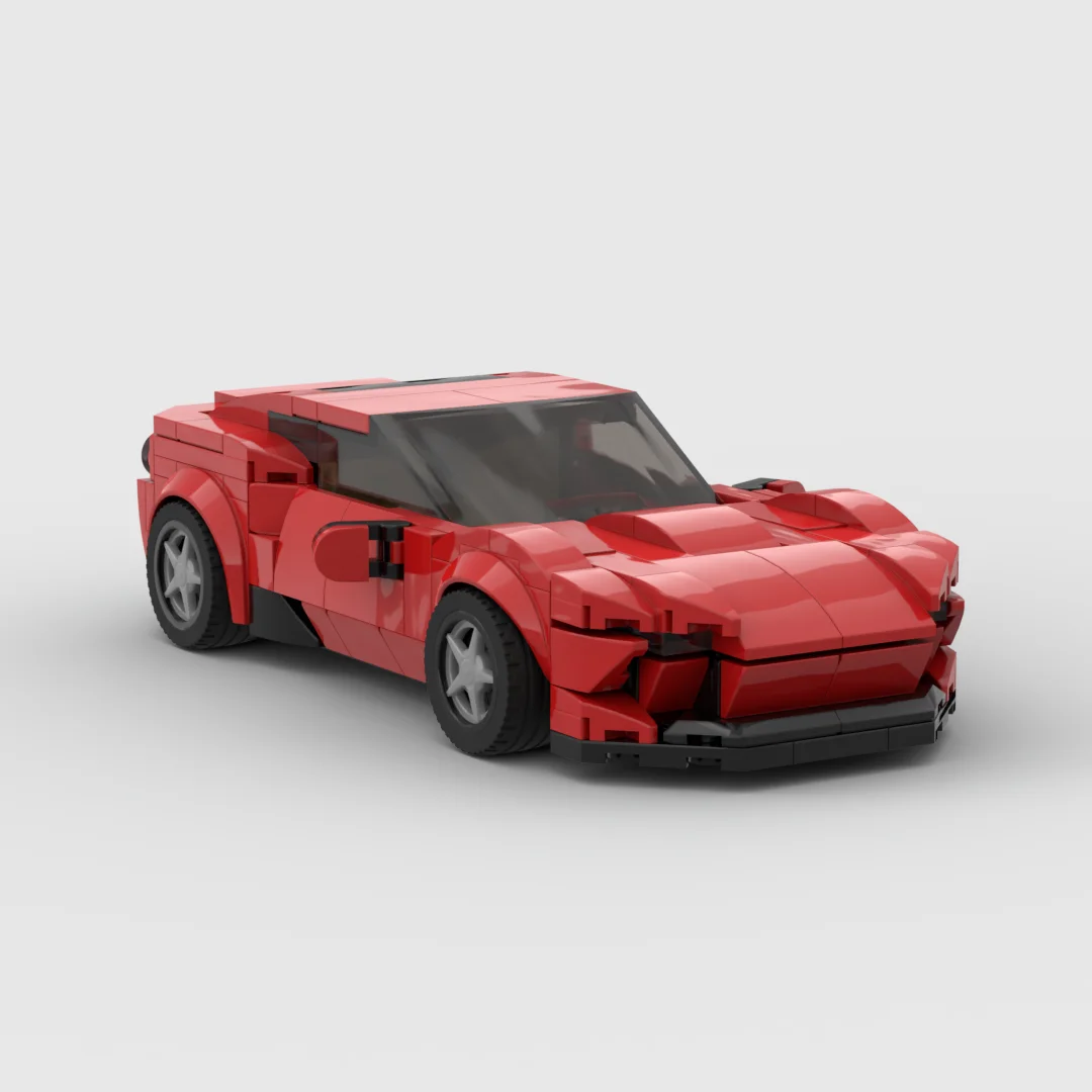 

Гоночный спортивный автомобиль MOC Ferraried Roma, скоростной чемпион, гонщик, строительные блоки, креативные игрушки для гаража для мальчиков, под...