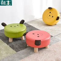 childrens stool baby sofa stool footstool cute animal a wooden bench cartoon round stool solid wood low stool household small