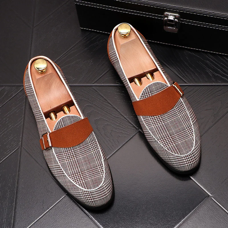 

Canvas Men Oxfords Dress Shoes Slip-on Lazy Designer Loafers flats Sapato Social Masculino