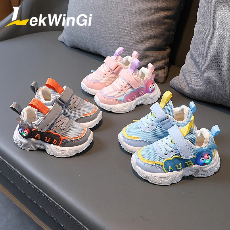 

Детские кроссовки со светодиодной подсветкой, дышащие, мягкая подошва, повседневная обувь для начинающих ходить детей, размеры 21-30