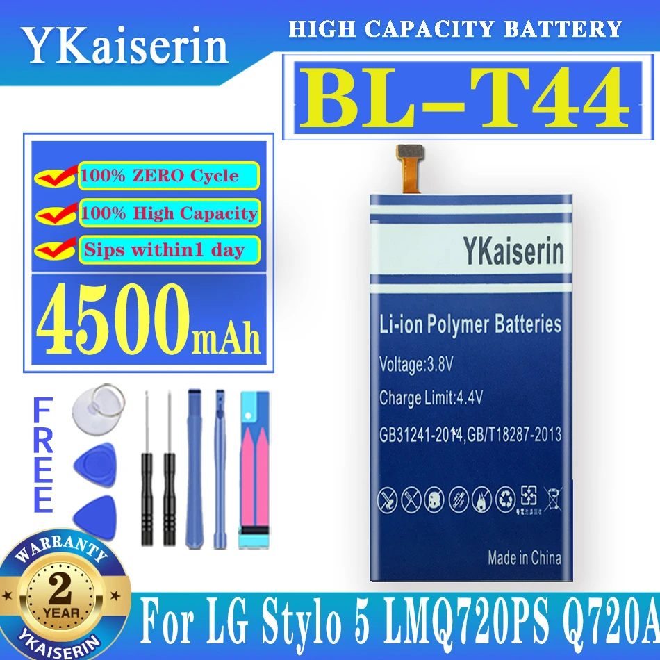 

BL-T44 BLT44 BL T44 4500MAh For LG Stylo 5 Stylo5 Q720PS Q720TS Q720MS Phone Battery Track NO Fast Delivery + Free Tools