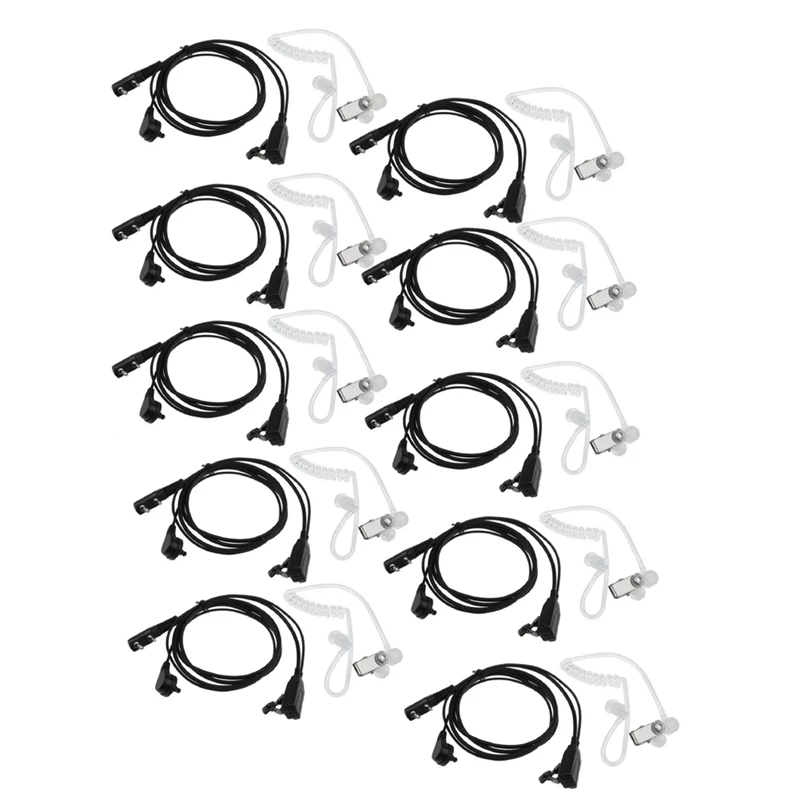 

10PCS Walkie Talkie Earphone With Mic For Radio, Air Acoustic Tube Headset Earpiece For Baofeng 888S UV-5R UV-82