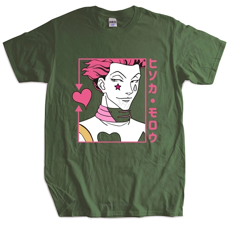

New fashion t-shirt Hunter X Hunter T-Shirt Men Pre-shrunk Hisoka Morow T Shirt Anime HxHTee Merch tshirt male gift tops