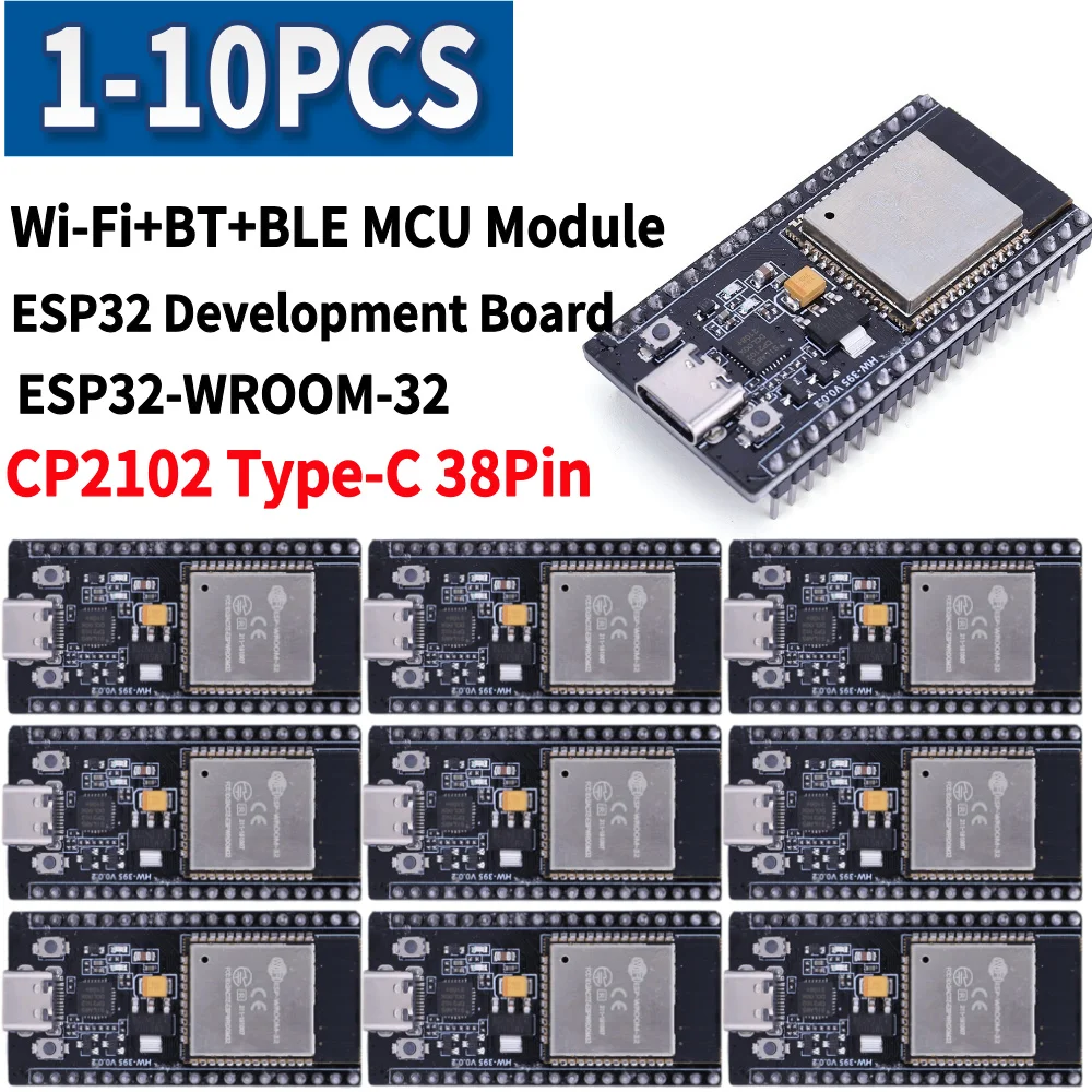 Плата разработки ESP32 Type-C CP2102 38-контактный модуль WIFI Bluetooth со сверхнизким