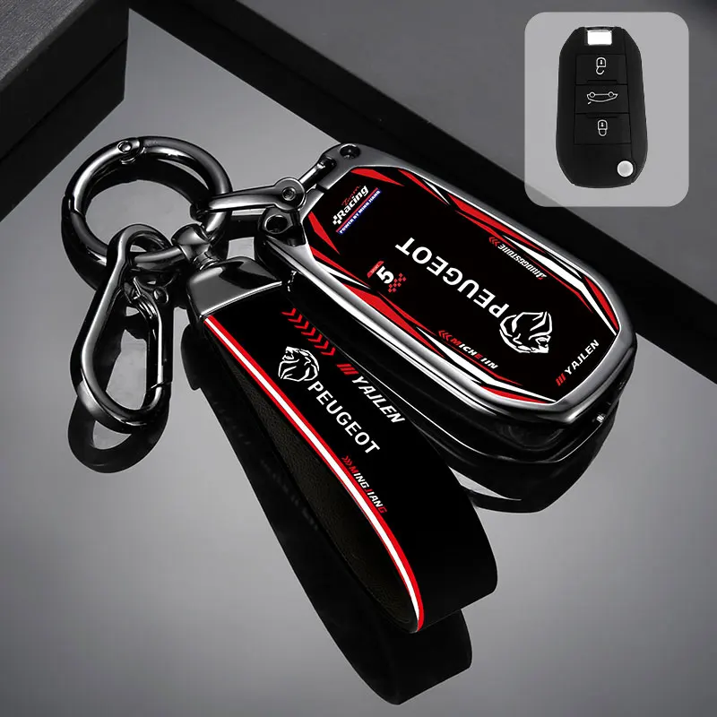 

Автомобильный чехол для ключей из цинкового сплава для Peugeot GTLine 407 208 308 408 508 608 2008 3008 4008 5008 RCZ GT Автомобильный брелок для ключей с металлическим корпусом
