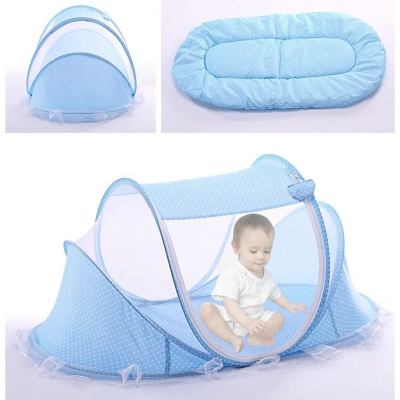Складная сетка от комаров для младенцев Yurt с хлопковой подкладкой, переносная сетка от комаров, кровать для младенцев