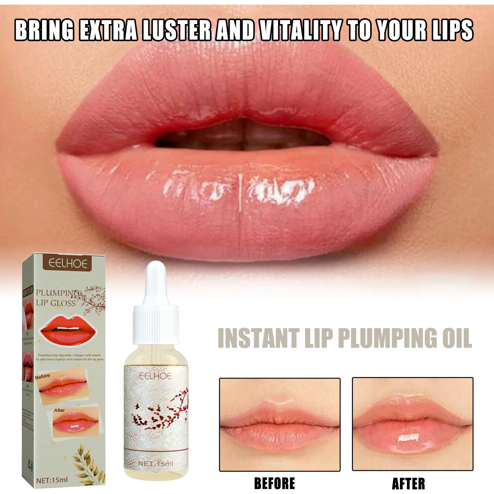 

Lip Oil Polished Lips Plumper Gloss Female Korean Makeup Moisturizing Lip Balm Free Shipping Lip Volumizer Augmentation15ml