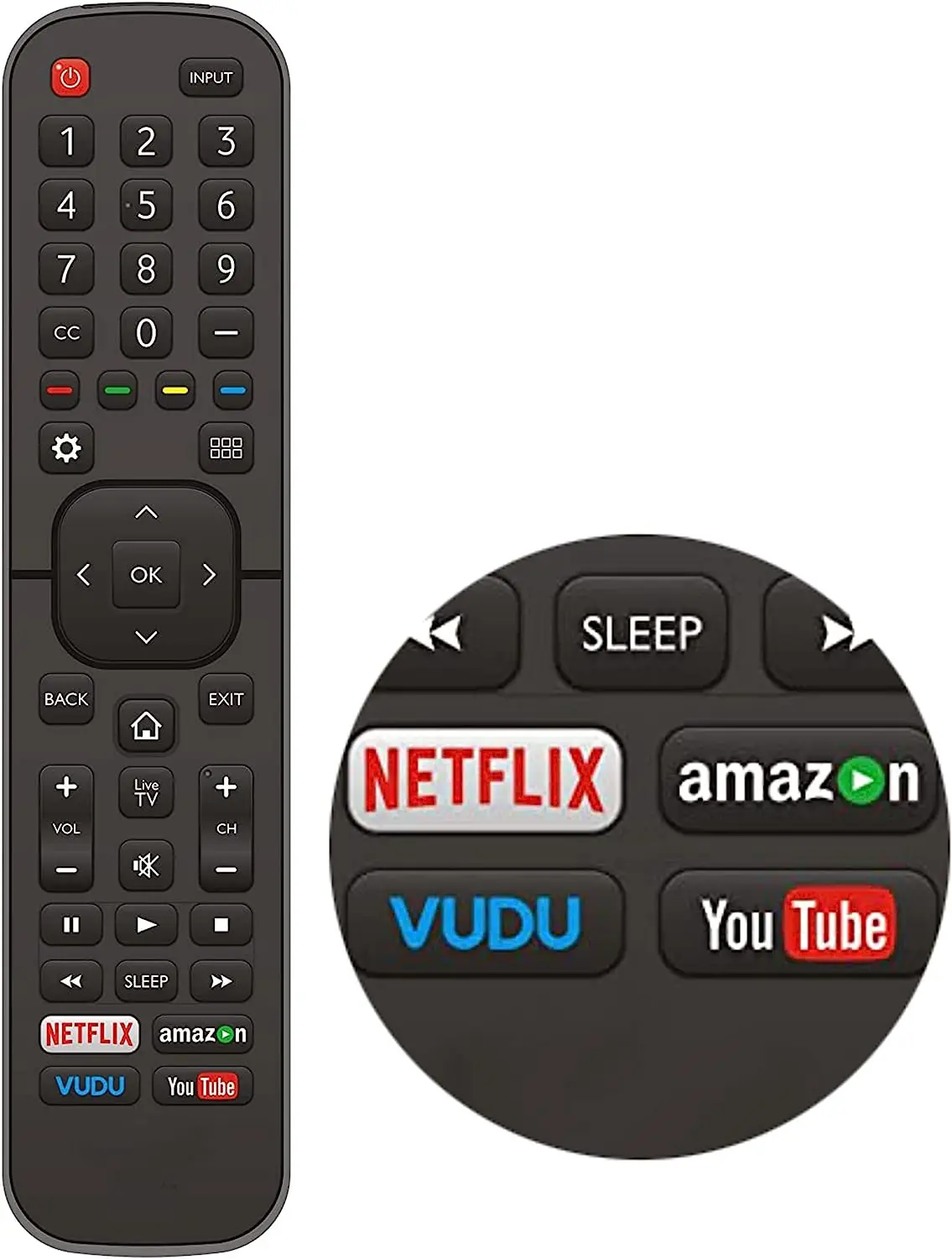 

Universal for All Hisense-TV-Remote Compatible with All Hisense 4K LED HD UHD Smart TVs - No Setup Needed