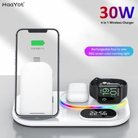 magnetic wireless charger stand dock for iphone 13 pro max mini apple watch series 7 airpods pd qc3 0 usb fast charging station