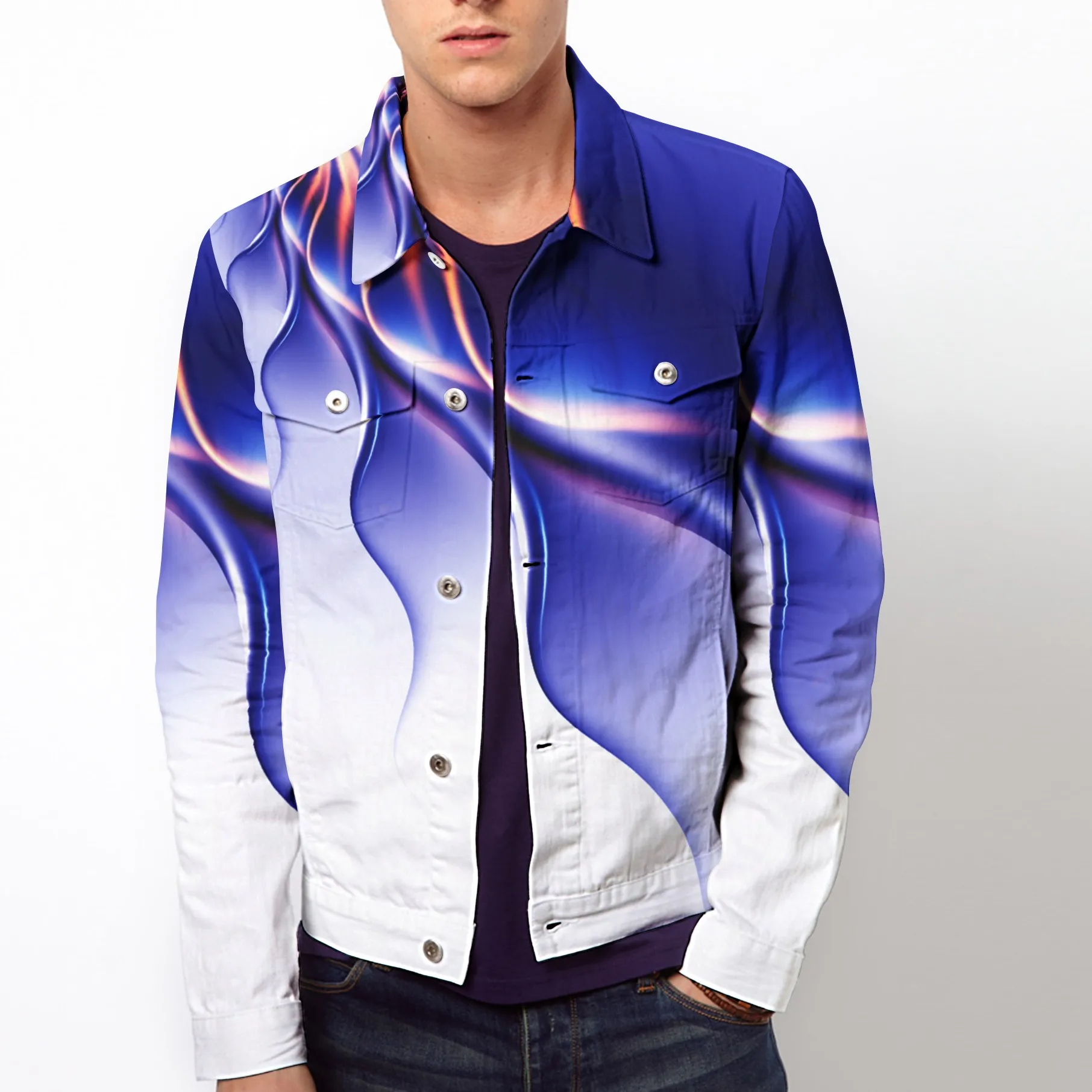 Hot 2022 Fashion Mens Denim Jackets Slim Fit Mens Jeans Jacket Cotton Outwear Coat Long Sleeve Hole Male Clothing Size M-4XL