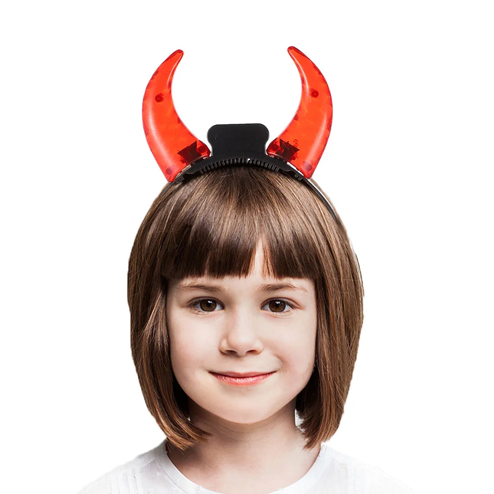 

Demon Horn Headband Headbands Decorative Hairband Party Headdress Prop Headgear Luminous Plastics Costume