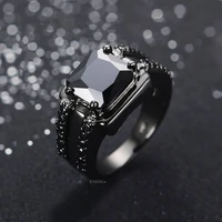 black square diamond ring for women glossy inlay edge diamond ring vintage luxury design party wedding engagement jewelry gift