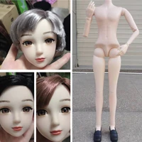 60cm bjd man doll 3d eyes 22 movable joints gray brown short hair baby nude fashion 13 human body girl makeup toy diy gift new