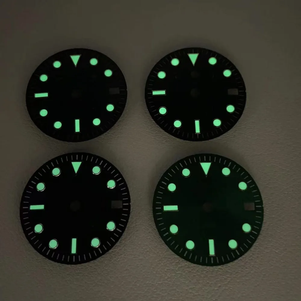 Watch accessories NH34movement literal green luminous mechanical watch NH35 dial diameter 28.5mm