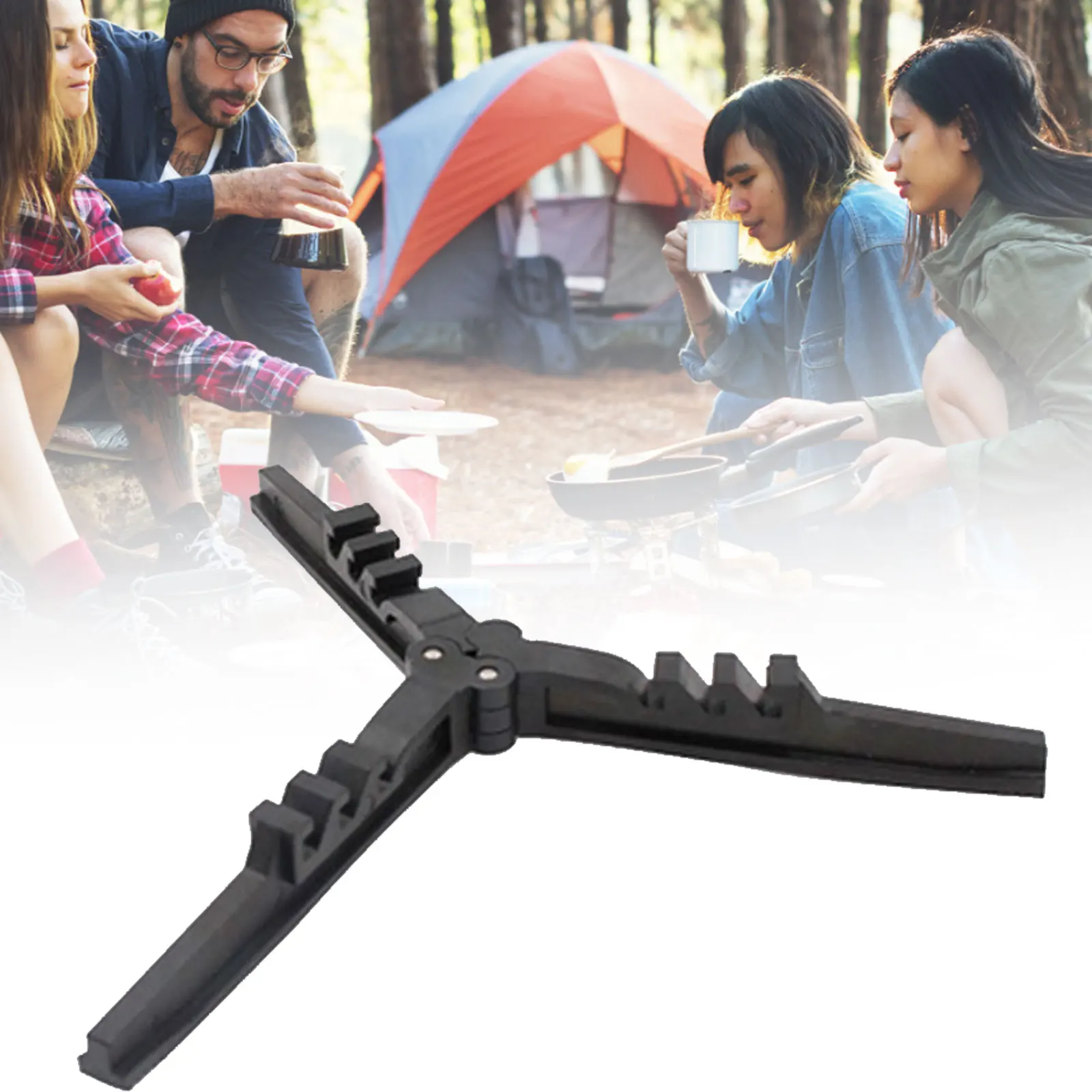 

Outdoor Camping Gas Tank Rack Lightweight Foldable Canister Tripod Stand Base Bottle Shelf Gas Cylinder Fixing Base