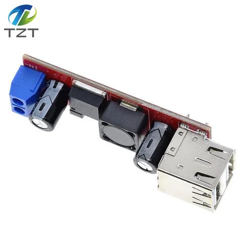 TZT DC 6V-40V to 5V 3A Double USB Charge DC-DC понижающий преобразователь модуль для автомобильного зарядного устройства LM2596 Dual USB