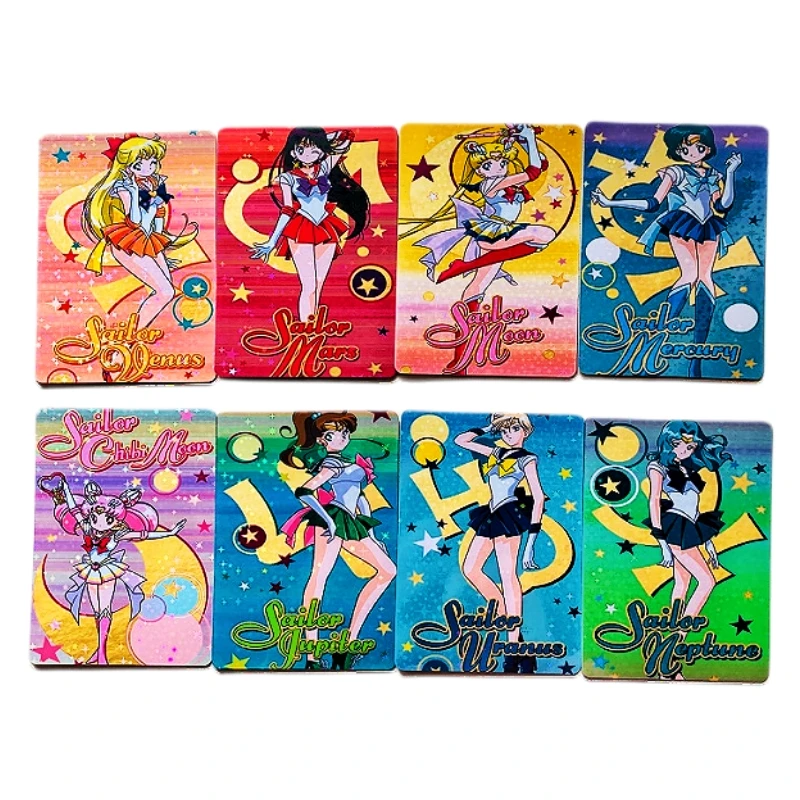 

8 шт./компл., анимационные персонажи Сейлор Мун, Tsukino Usagi Kaiou, Michiru Chibiusa, флэш-карта, классические аниме коллекционные карты, игрушка