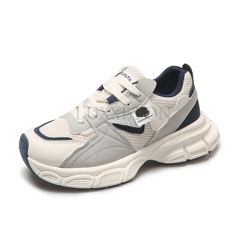 

Женские прогулочные туфли, дышащие сетчатые кроссовки на платформе, повседневные спортивные туфли на плоской подошве для студентов, новинка 2023