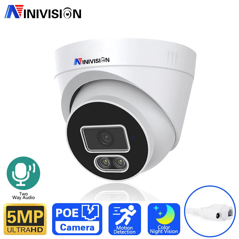 

2023 New 5MP IP Camera Audio Outdoor POE H.265 Wide Angle 3.6mm AI Color Night Vision Home CCTV Video Surveillance Security