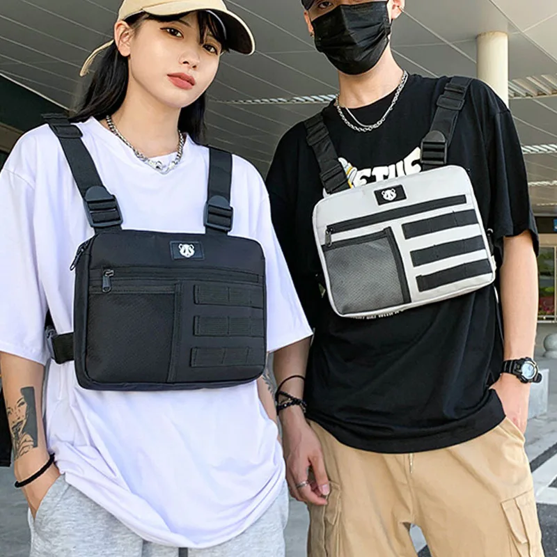 

Functional Tactical Chest Bag Fashion Bullet Hip Hop Vest Streetwear Bags 2021New Waist Pack Unisex Black Chest Rig Bag Purse