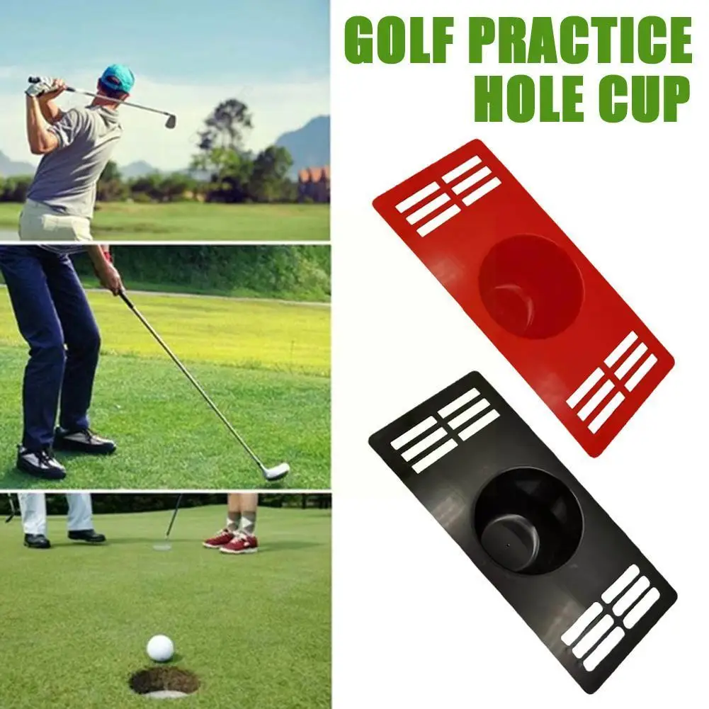 

Indoor Golf Practice Hole Cup Red Black Color Plastic Material Putting Training Aid Hole Ball Regulation Cup For Home Yard H5y3