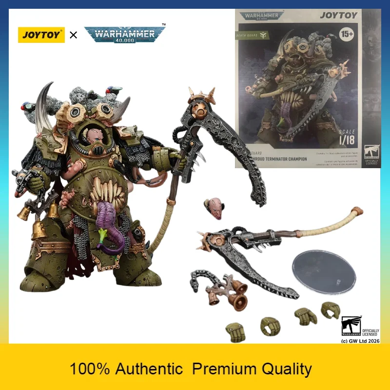 Фото JOYTOY 1/18 Warhammer 40k Death Guard Deathshroud Terminator Champion — Коллекционная шарнирная фигурка-модель в стиле Sci-Fi №1