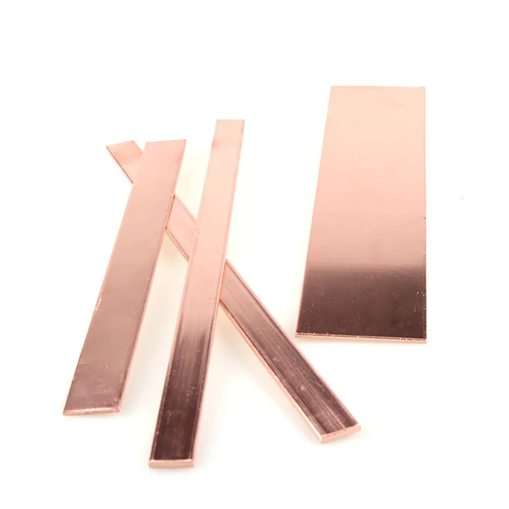 

1PCS Thickness 3 4 5mm T2 Copper Rods Solid Flat Bar Copper Square Bar Width 10 15 20 25 30 40mm Length 500mm