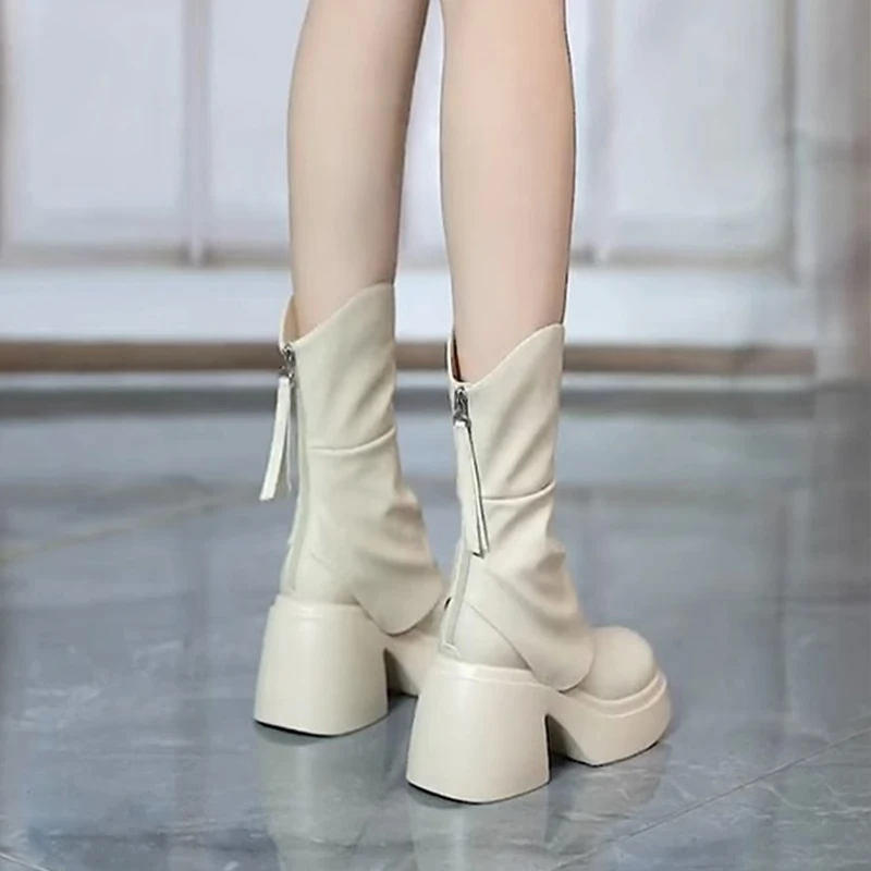 Версия на толстом каблуке короткие сапоги женские ботинки 202kkp4 осень и зима новые