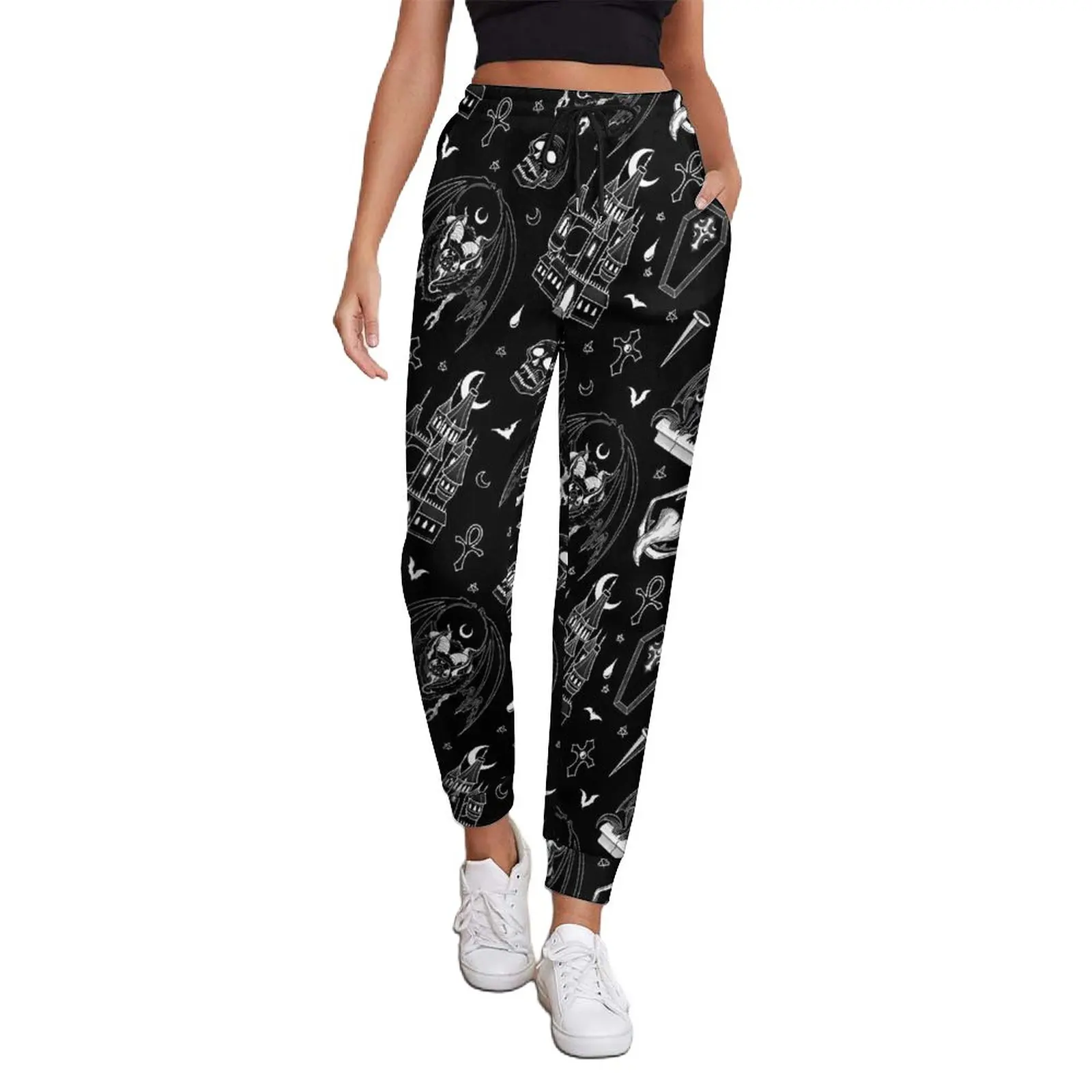 

Gothic Vampire Pants Woman Retro Print Hip Hop Sweatpants Autumn Casual Graphic Trousers Big Size 3XL