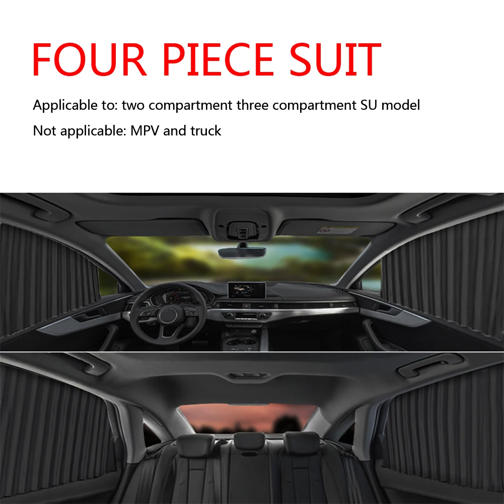 

Car Side Window Sun Shade Automobile Interior Decoration Parts Drape Magnetic Rail Anti UV Window Curtain Sunshade
