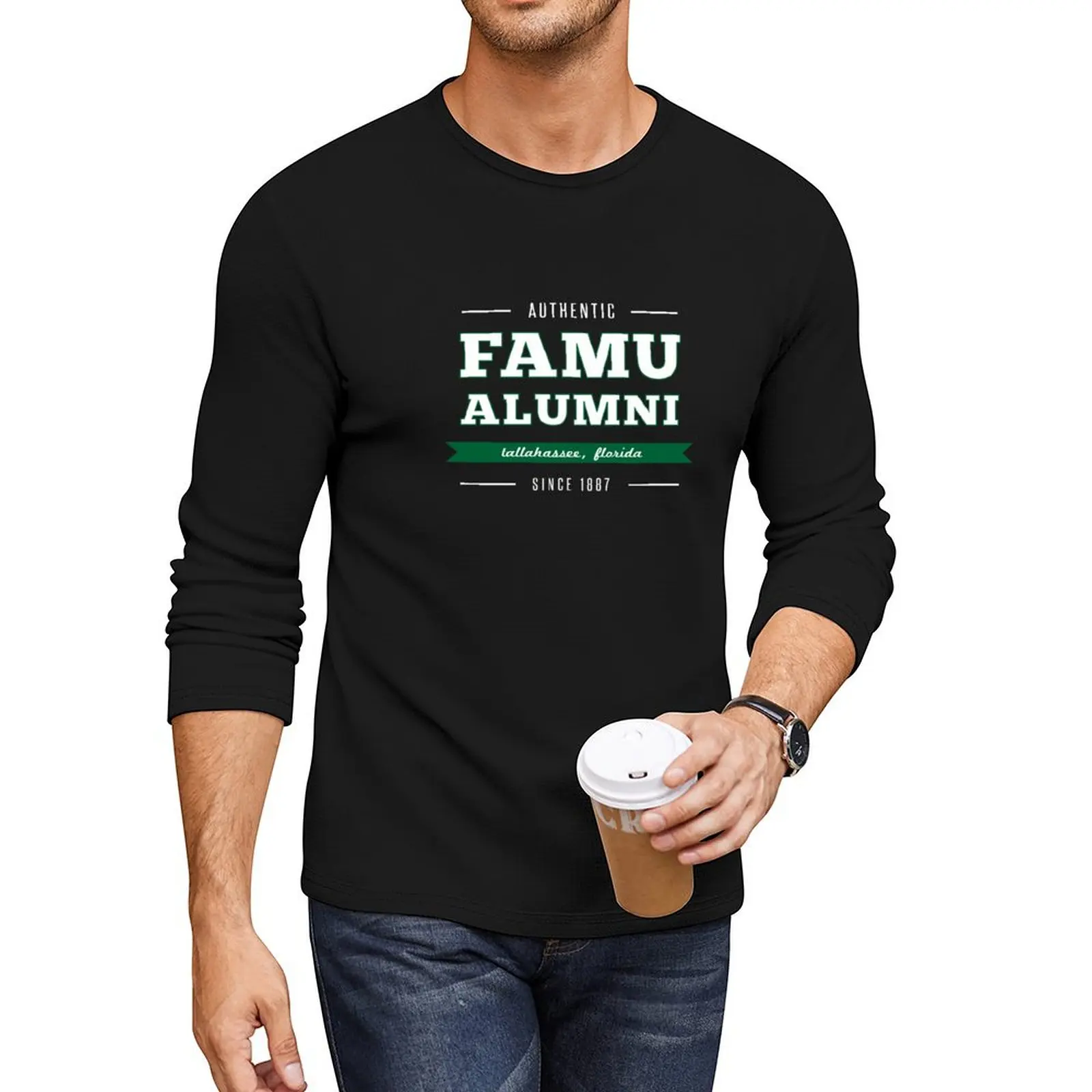 FAMU Florida Orange and Green A&ampM Pride Rattler Alumni Long T-Shirt новое издание футболки с рисунком для