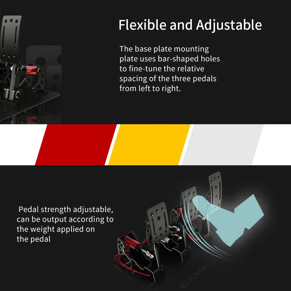 Педали с тензодатчиками CAMMUS LC100 гоночная педаль Sim 3 педали для гоночных игр на ПК