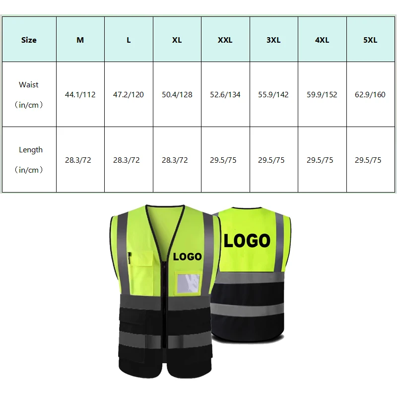 M-5XL Жилет High Vis с логотипом Флуоресцентный желтый черный жилет для спецодежды Индивидуальный логотип компании и текст (art.: 3920cfbb2300e) - 3920cfbb2300e