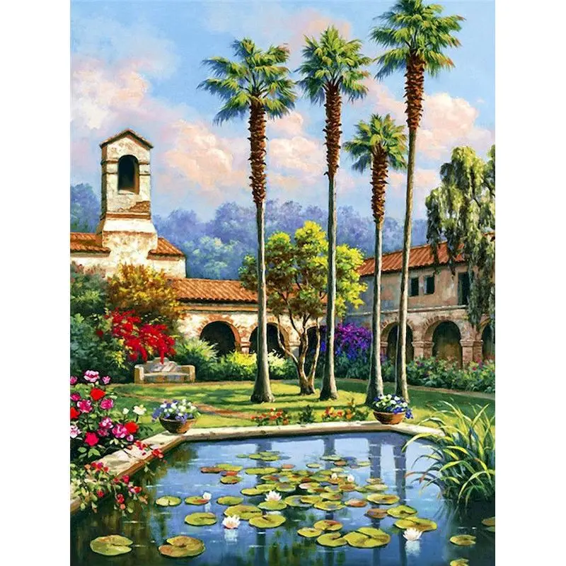 

RUOPOTY Paint By Numbers Landscapes Acrylic Drawing Canvas Oil Painting By Numbers Trail Scenery For Adults Wall Art