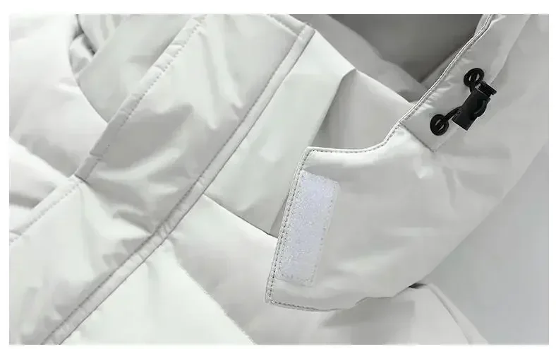 Мужская длинная куртка-пуховик с капюшоном цвет в ассортименте